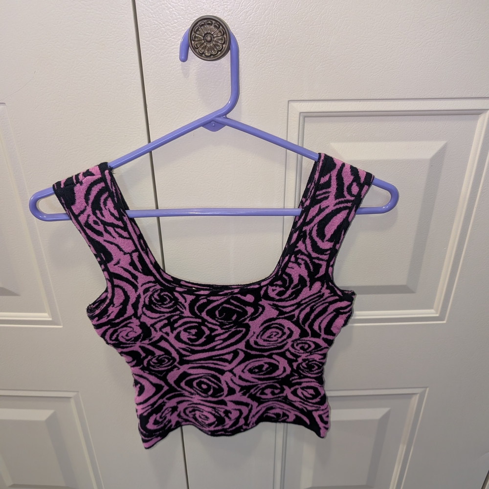 Angelica Pink and Black Floral Knit